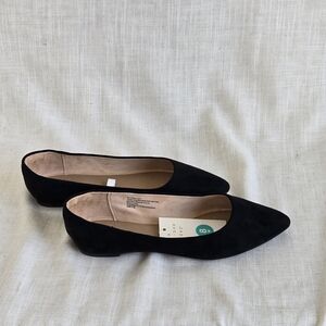 a new day Black Corinna Style Flats Size 8W NWT